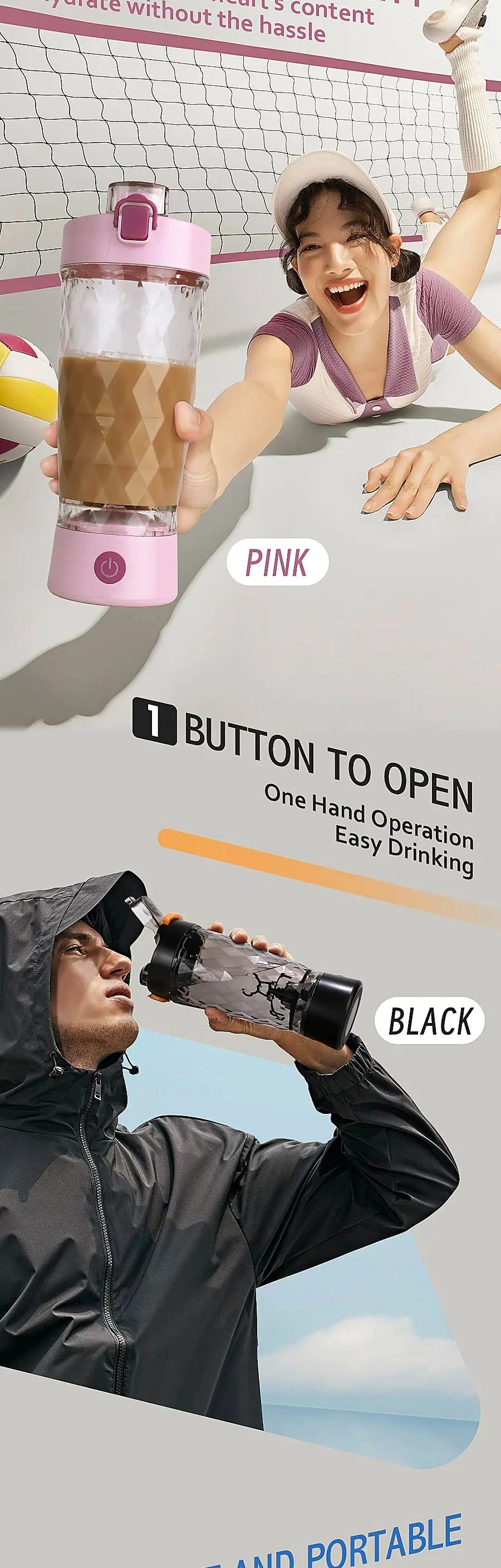 Automatic Protein Shaker Bottle