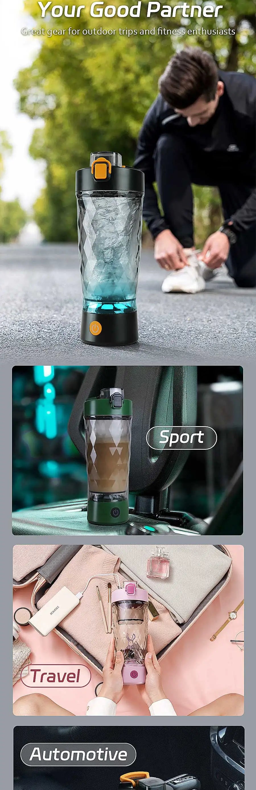 Automatic Protein Shaker Bottle