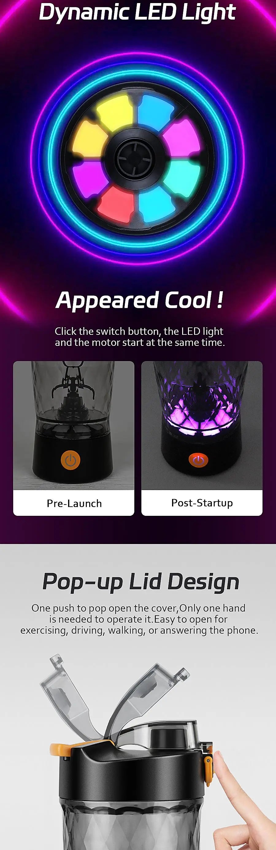 Automatic Protein Shaker Bottle