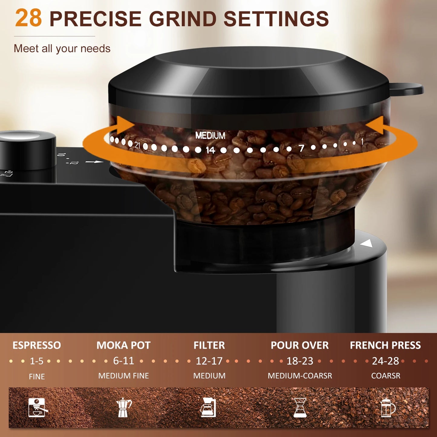 Electric Adjustable Spice Grinder