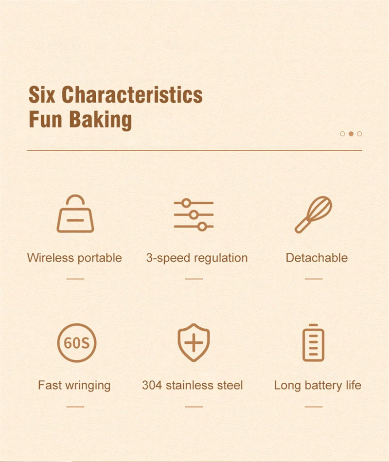 Wireless Electric Hand Mixer