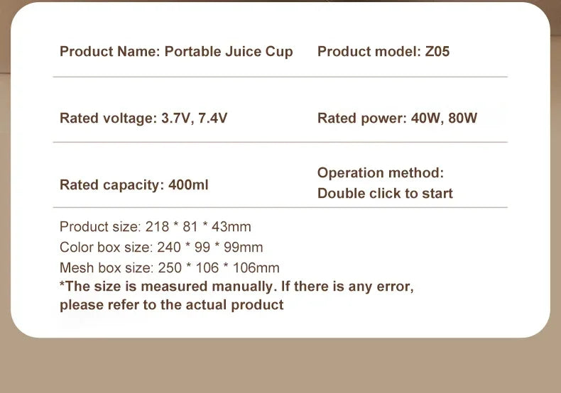 Portable USB Multifunction Juicer