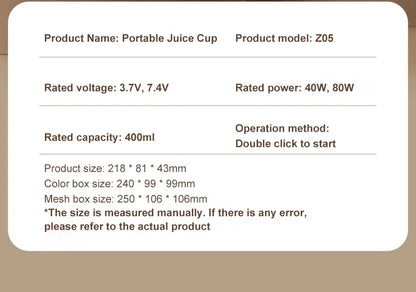 Portable USB Multifunction Juicer