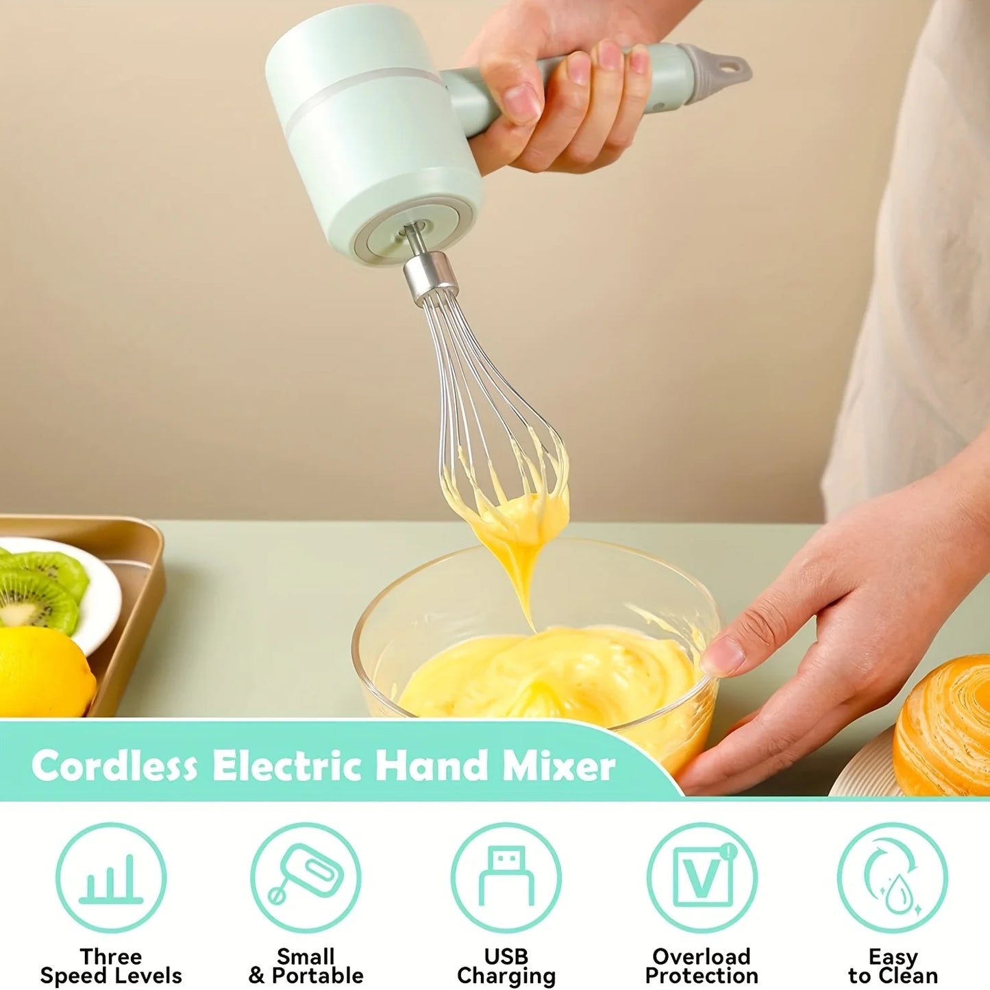 Cordless USB Electric Hand Mixer