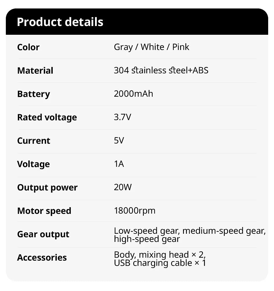 Wireless Electric Hand Mixer