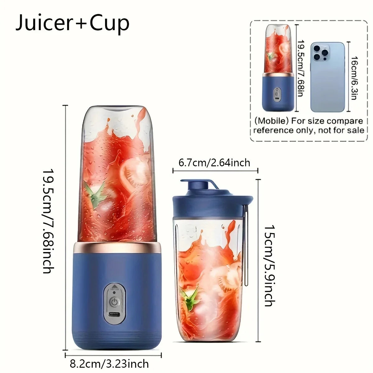 Portable Dual-Cup USB Juicer