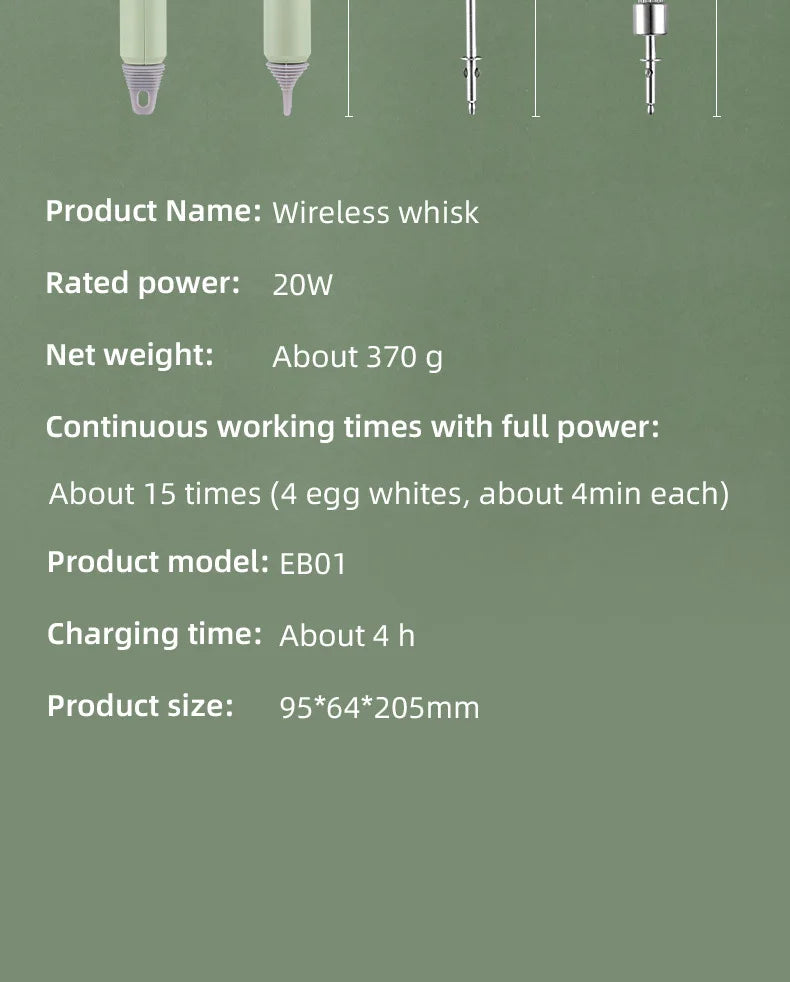 Cordless USB Electric Hand Mixer