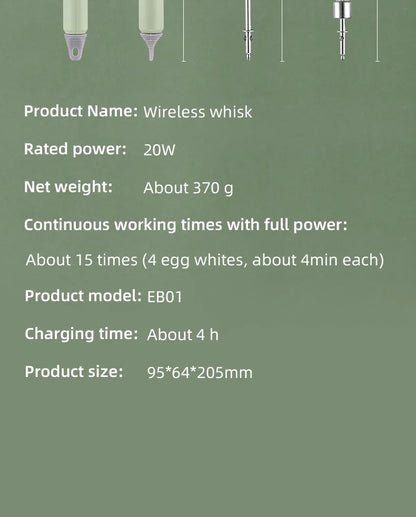 Cordless USB Electric Hand Mixer